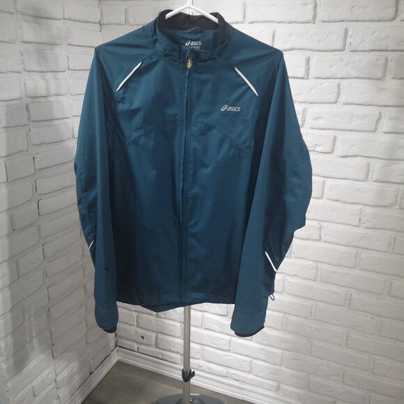 2 / $30.00 - Asics Men's Size Small Full Zip Turquoise Windbreaker - Picture 1 of 14